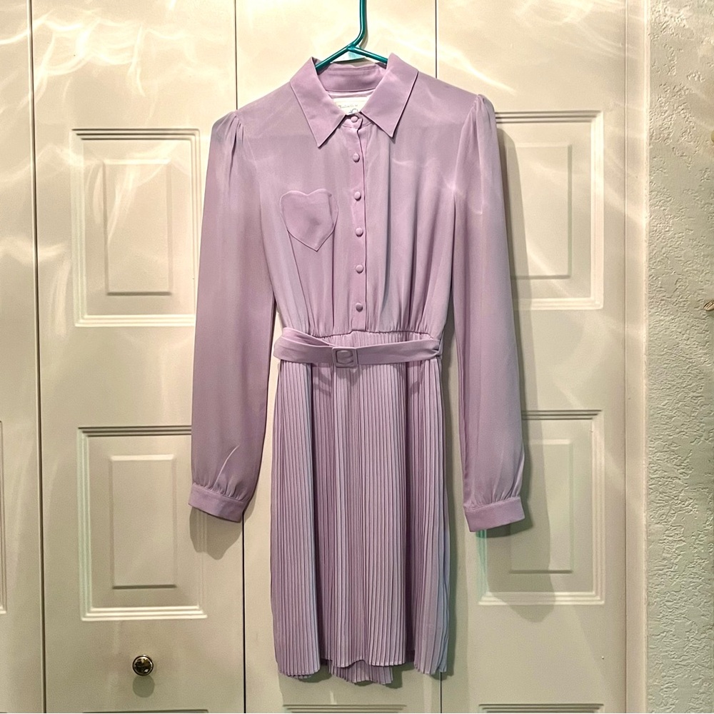 ModCloth lavender pleated heart dress